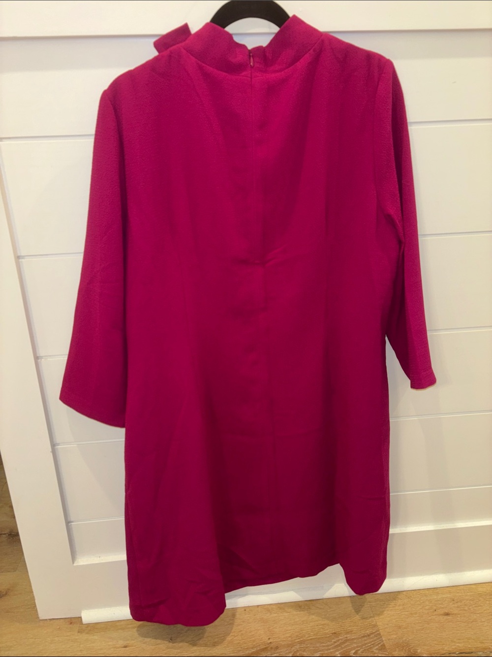Eliza J Nordstrom Magenta Pink 60s Style Dress Bow Mockneck Size 18 NWT $148 - Picture 3 of 6
